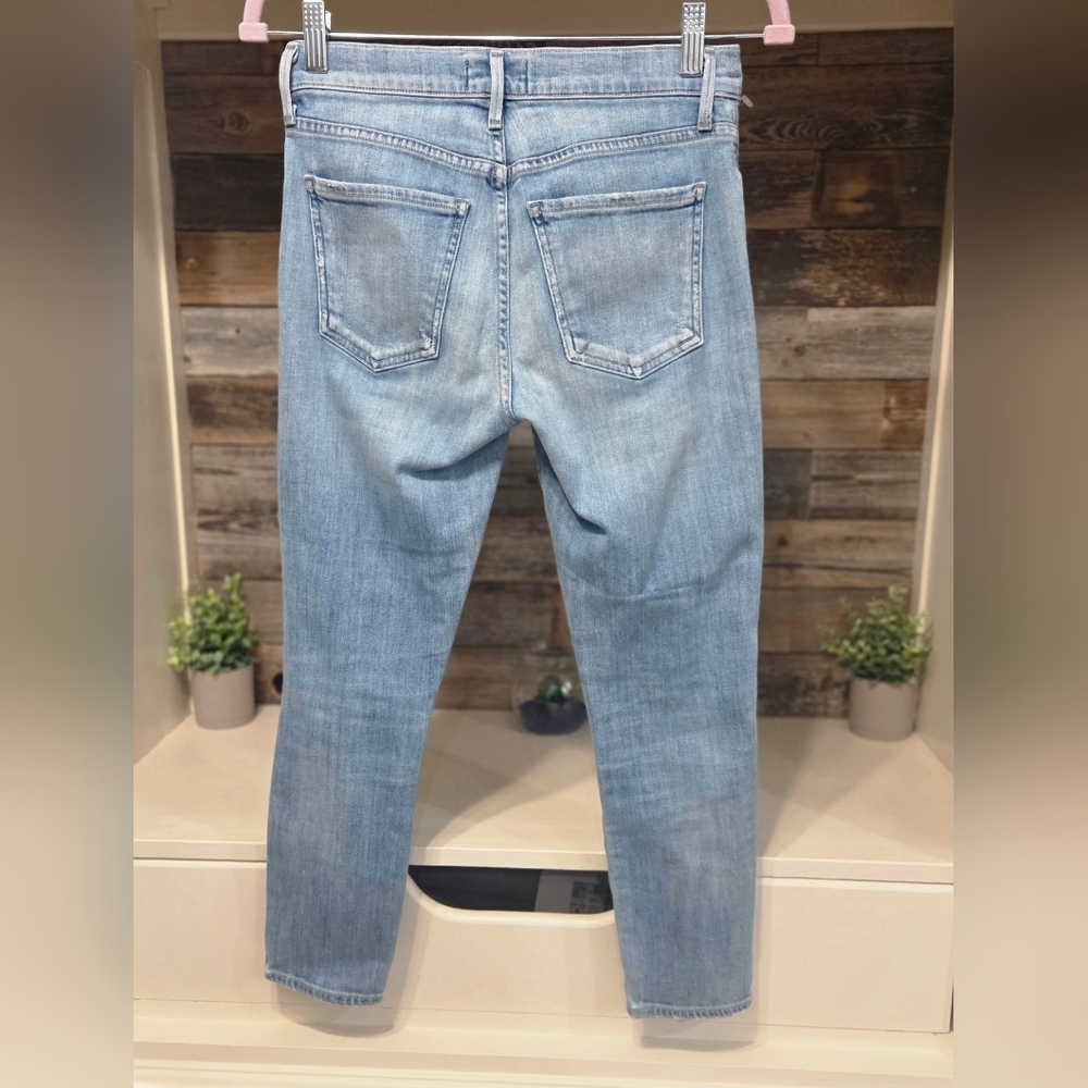 Agolde Sophie Ripped Skinny Cropped Jeans- In Light Wash Denim - Picture 8 of 13
